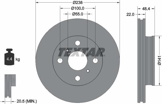 Textar 92294603 - Bremžu diski www.autospares.lv