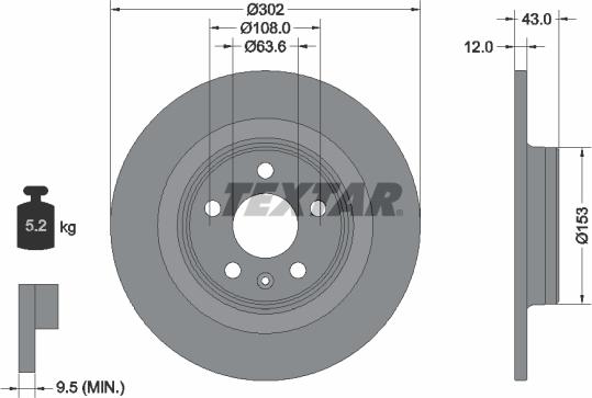 Textar 92295105 - Bremžu diski www.autospares.lv