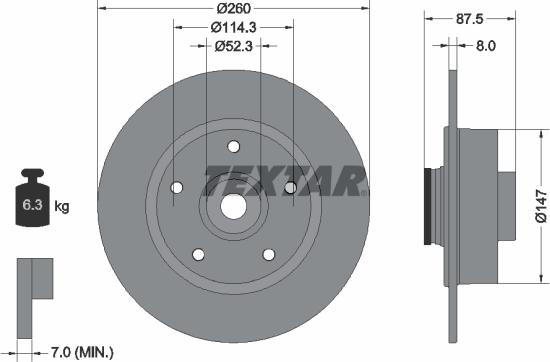 Textar 92295203 - Bremžu diski www.autospares.lv