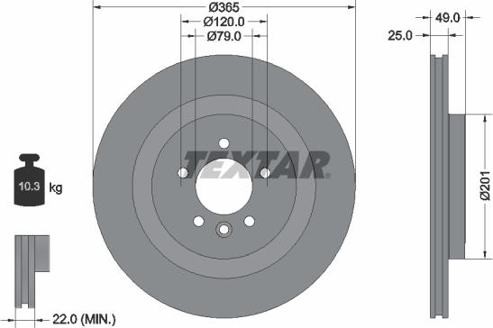 Textar 92293003 - Bremžu diski www.autospares.lv