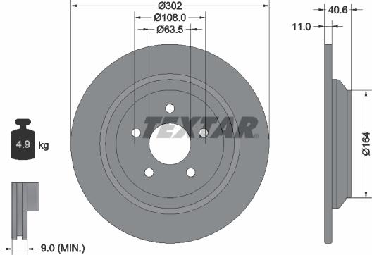 Textar 92292403 - Bremžu diski www.autospares.lv