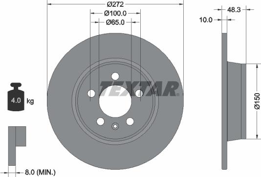 Textar 92292003 - Тормозной диск www.autospares.lv