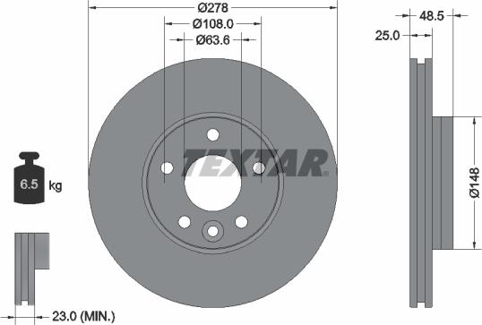 Textar 92292303 - Bremžu diski www.autospares.lv