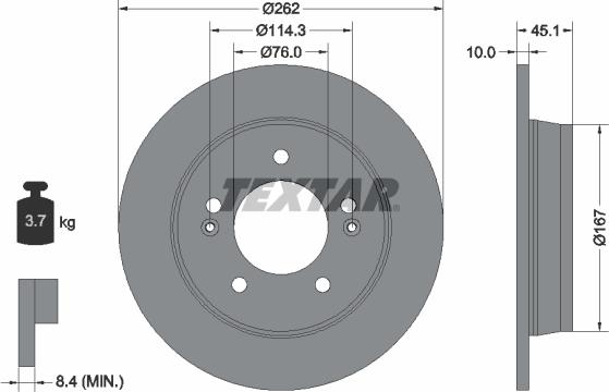 Textar 92240003 - Bremžu diski www.autospares.lv