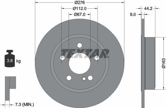 Textar 92241303 - Bremžu diski www.autospares.lv