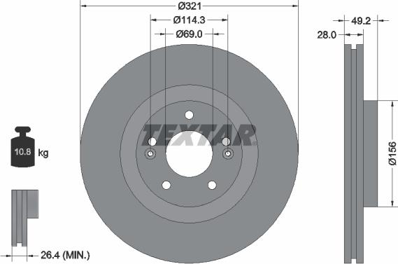 Textar 92242905 - Bremžu diski www.autospares.lv