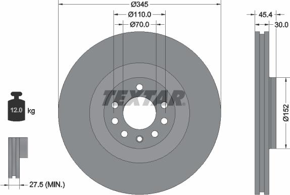 Textar 92242403 - Bremžu diski www.autospares.lv