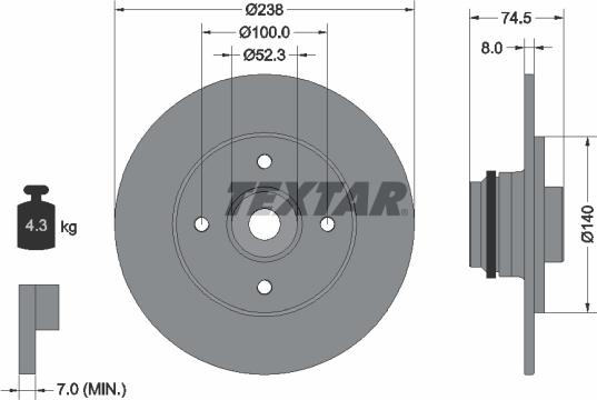 Textar 92242100 - Bremžu diski autospares.lv