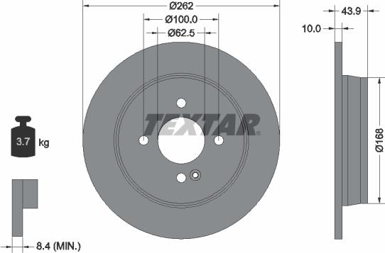 Textar 92242203 - Bremžu diski www.autospares.lv