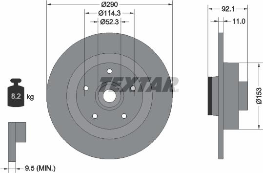 Textar 92254100 - Bremžu diski autospares.lv