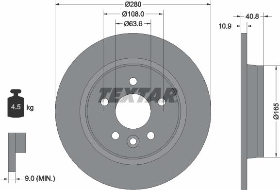 Textar 92255603 - Brake Disc www.autospares.lv