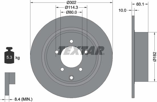 Textar 92255103 - Bremžu diski www.autospares.lv