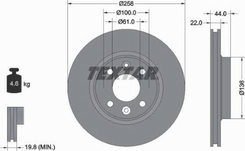 Textar 92255200 - Bremžu diski www.autospares.lv