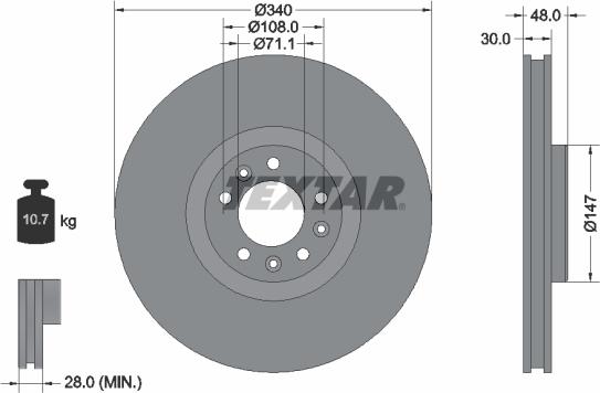 Textar 92256003 - Bremžu diski www.autospares.lv