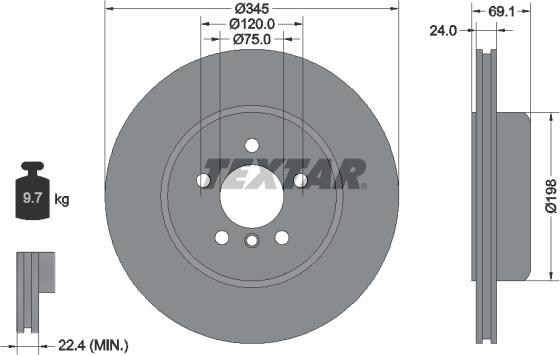 Textar 92253925 - Bremžu diski www.autospares.lv