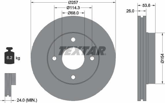 Textar 92253103 - Bremžu diski autospares.lv