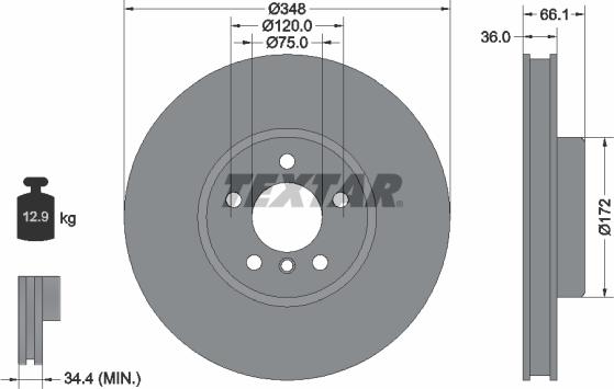 Textar 92253825 - Bremžu diski www.autospares.lv