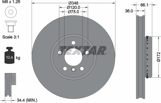 Textar 92253703 - Bremžu diski www.autospares.lv