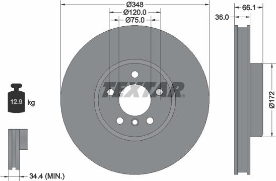 Textar 92253725 - Bremžu diski www.autospares.lv