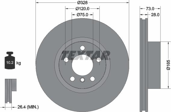 Textar 92257105 - Bremžu diski www.autospares.lv