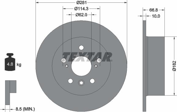 Textar 92257803 - Bremžu diski autospares.lv