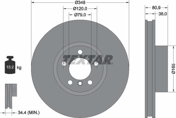 Textar 92269505 - Bremžu diski www.autospares.lv