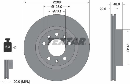 Textar 92269003 - Bremžu diski www.autospares.lv