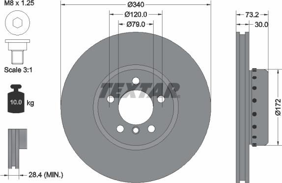 Textar 92264925 - Bremžu diski www.autospares.lv