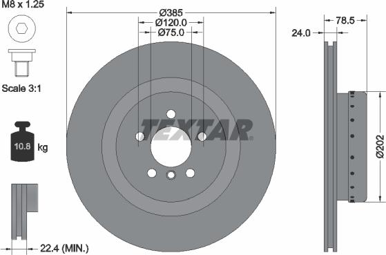 Textar 92266625 - Bremžu diski www.autospares.lv