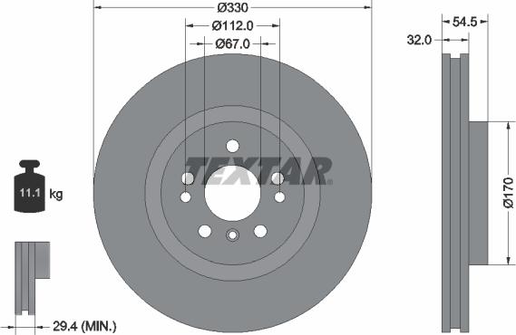 Textar 92260405 - Bremžu diski www.autospares.lv