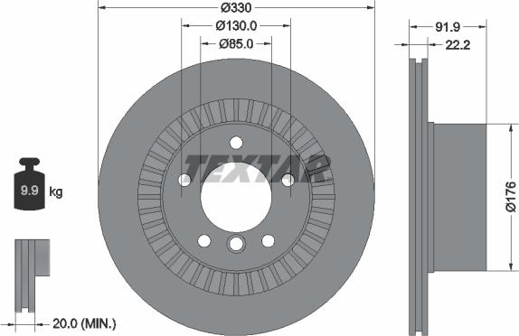 Textar 92261903 - Bremžu diski www.autospares.lv