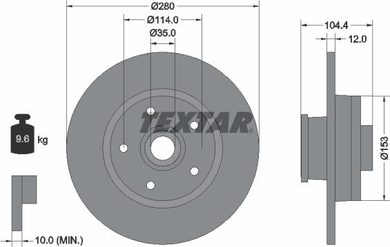 Textar 92268903 - Bremžu diski www.autospares.lv