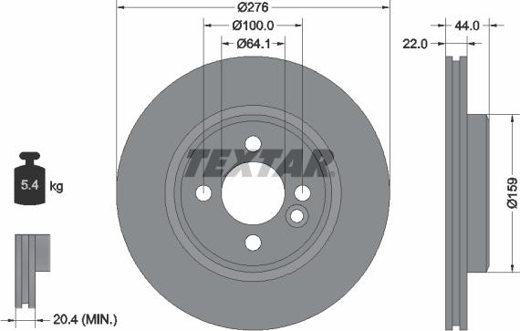 Textar 92262403 - Bremžu diski www.autospares.lv