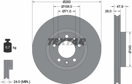 Textar 92267903 - Bremžu diski autospares.lv