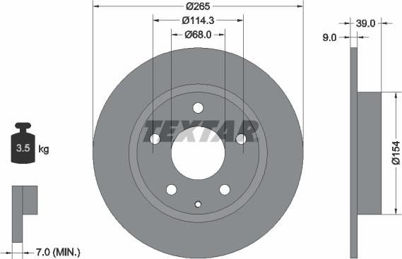 Textar 92267703 - Bremžu diski www.autospares.lv