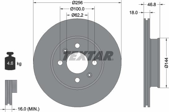 Textar 92204900 - Bremžu diski www.autospares.lv