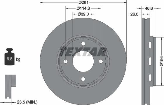 Textar 92204400 - Bremžu diski www.autospares.lv