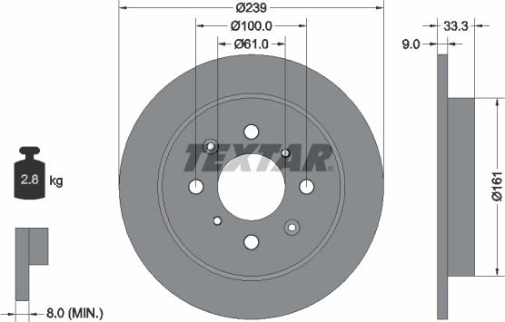 Textar 92204000 - Bremžu diski www.autospares.lv