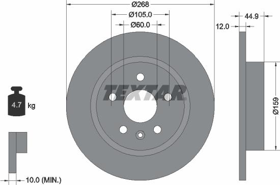 Textar 92205500 - Bremžu diski www.autospares.lv