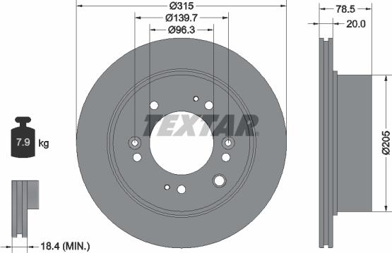 Textar 92205000 - Bremžu diski www.autospares.lv