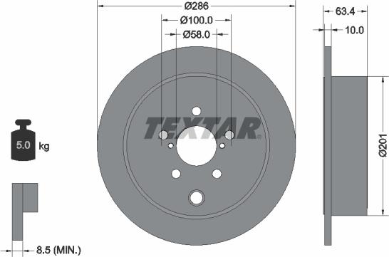 Textar 92200000 - Bremžu diski www.autospares.lv