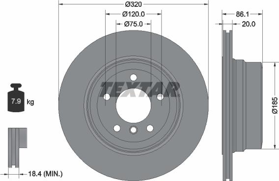 Textar 92202003 - Bremžu diski www.autospares.lv