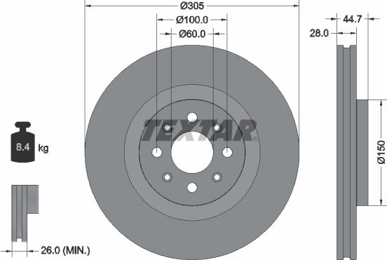 Textar 92202203 - Bremžu diski www.autospares.lv