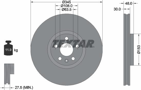 Textar 92289805 - Bremžu diski www.autospares.lv