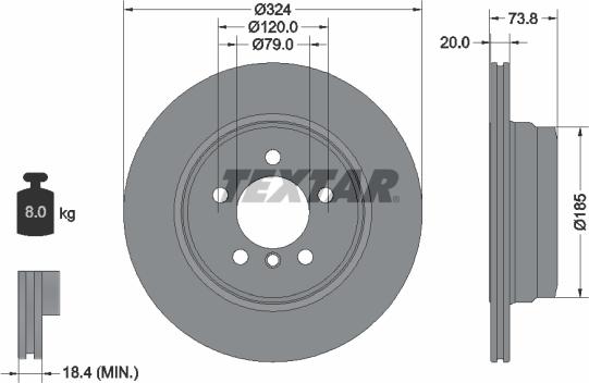 Textar 92289703 - Bremžu diski www.autospares.lv