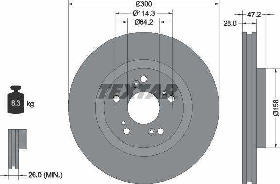 Textar 92284603 - Bremžu diski www.autospares.lv