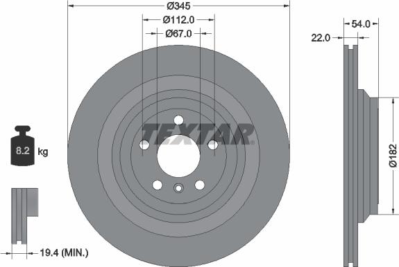 Textar 92284003 - Bremžu diski www.autospares.lv