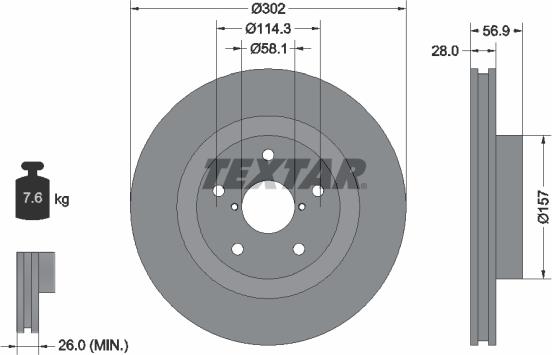 Textar 92286203 - Bremžu diski autospares.lv