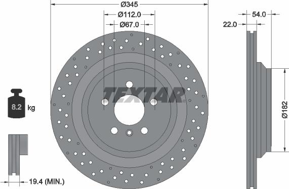 Textar 92283703 - Bremžu diski www.autospares.lv