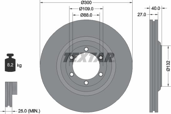 Textar 92282403 - Bremžu diski www.autospares.lv